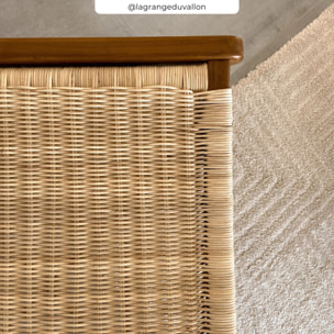 Fauteuil en bois de teck et tressage vannerie en rotin - Kilka