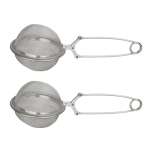 Ensemble de 2 Boules à thé type Pinces à thé en inox 18,5 cm Fackelmann