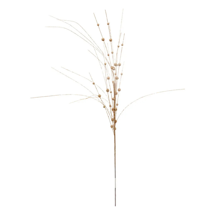Branche de roseau avec billes dorées 95cm