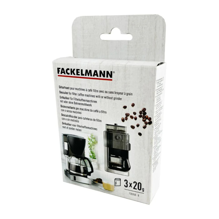 Détartrant pour machines à café filtre avec ou sans broyeur à grains Fackelmann Petit Déjeuner