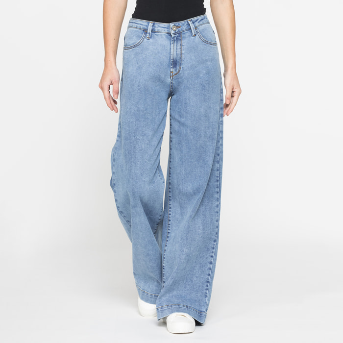 JEANS A PALAZZO IN DEMIM STRETCH 12oz. COMFORT FIT