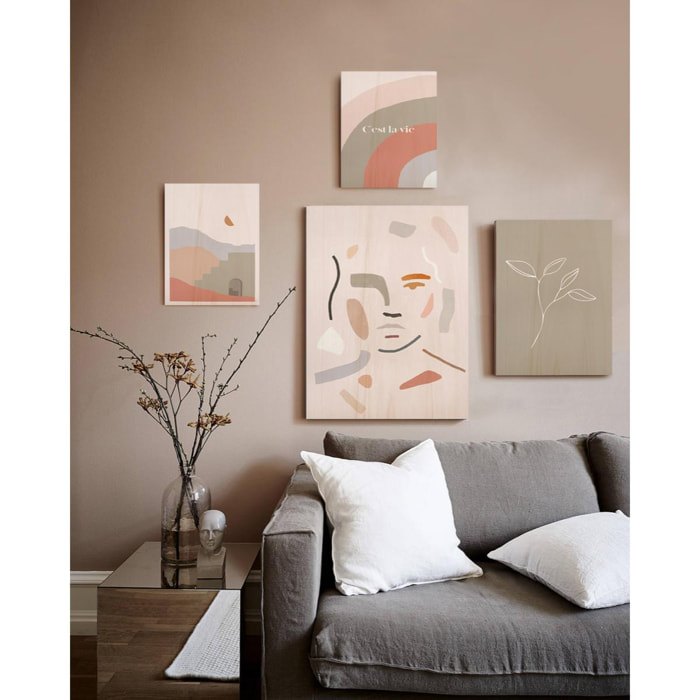 Pack de 4 tableaux Abstract Hauteur: 50 Longueur: 40 Largeur: 1