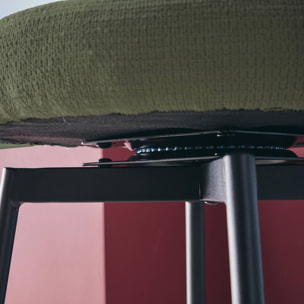 Tabouret de bar assise rotative métal et tissu 66cm (lot de 2) IRIS