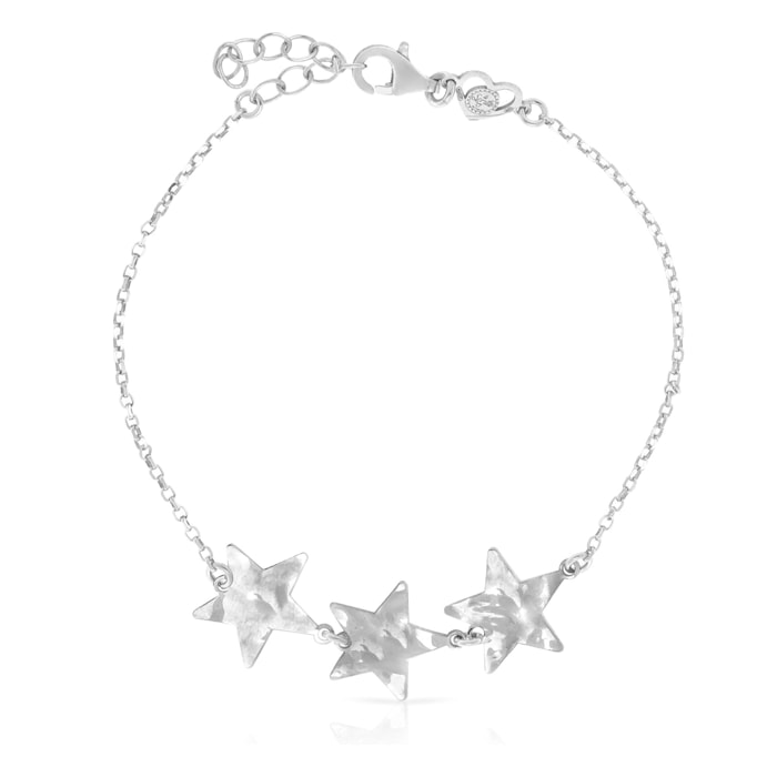 Pulsera de Plata de Ley 925 con tres estrellas