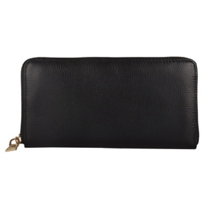 Portafogli Donna colore Nero-in pelle Made in Italy L20 cm X W10 cm X H2 cmcm