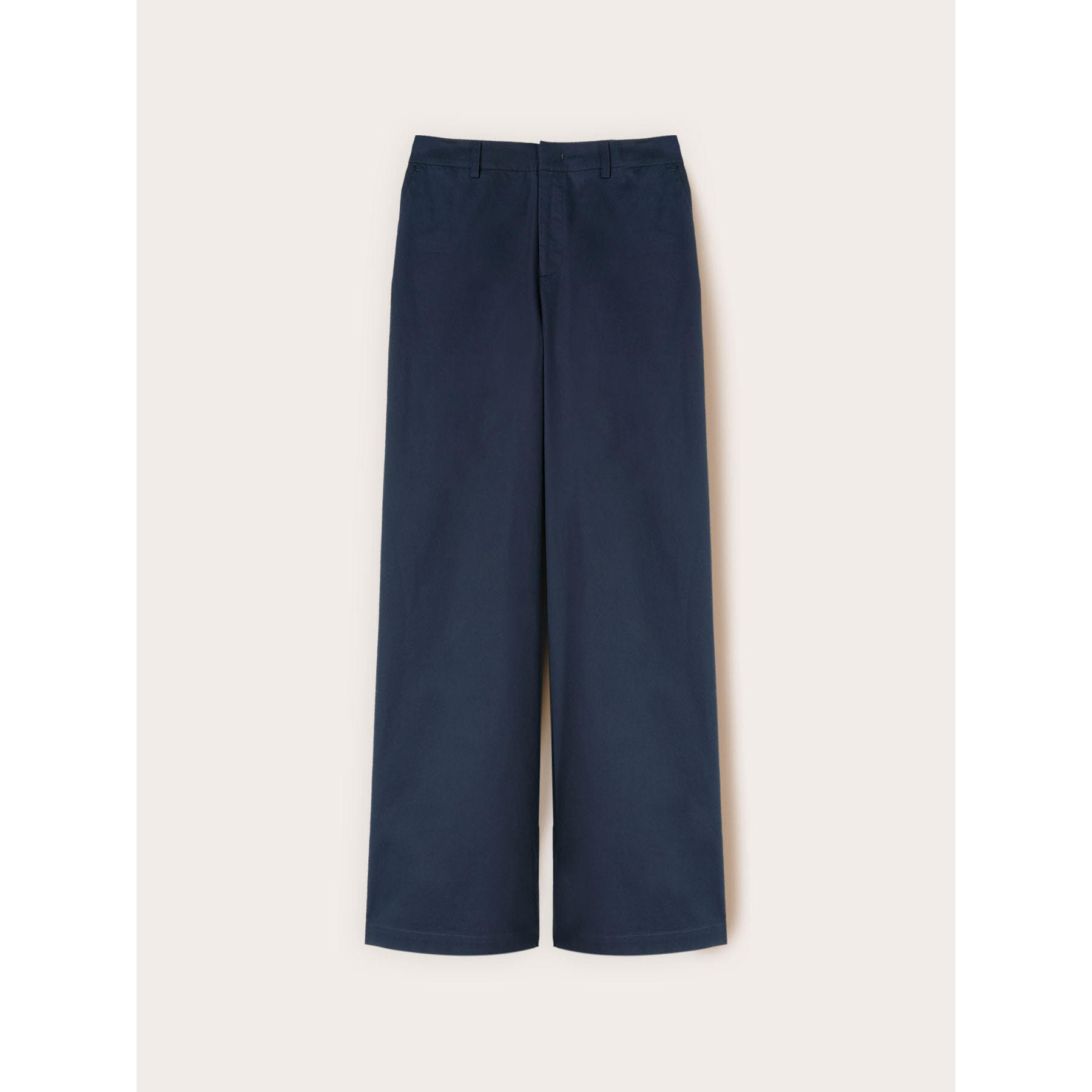 Motivi - Pantalones palazzo de sarga de algodón - Azul