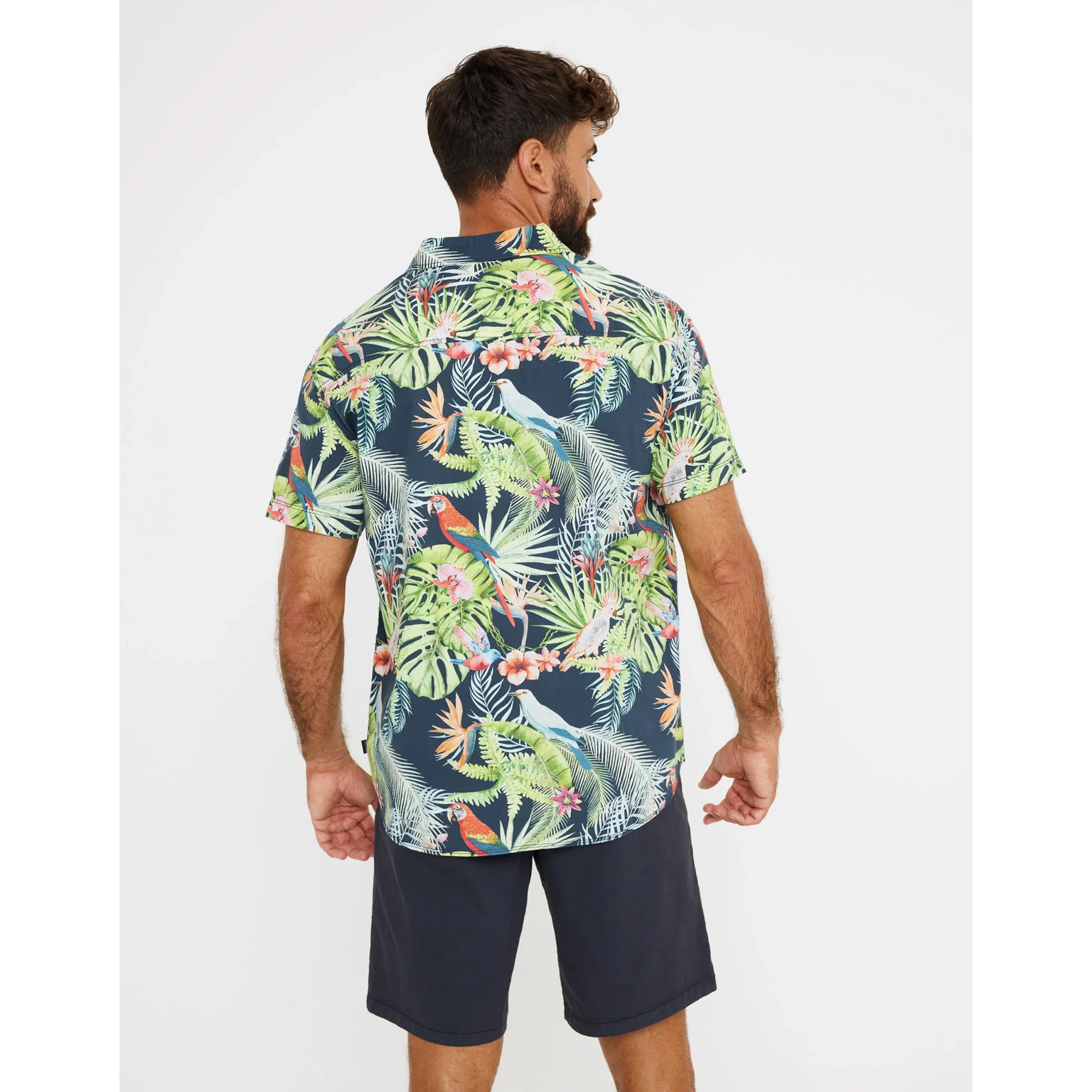 Camisa Manga Corta Estampado Tropical - Lirics