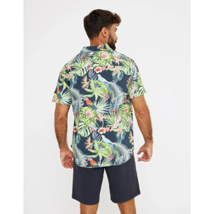 Camisa Manga Corta Estampado Tropical - Lirics