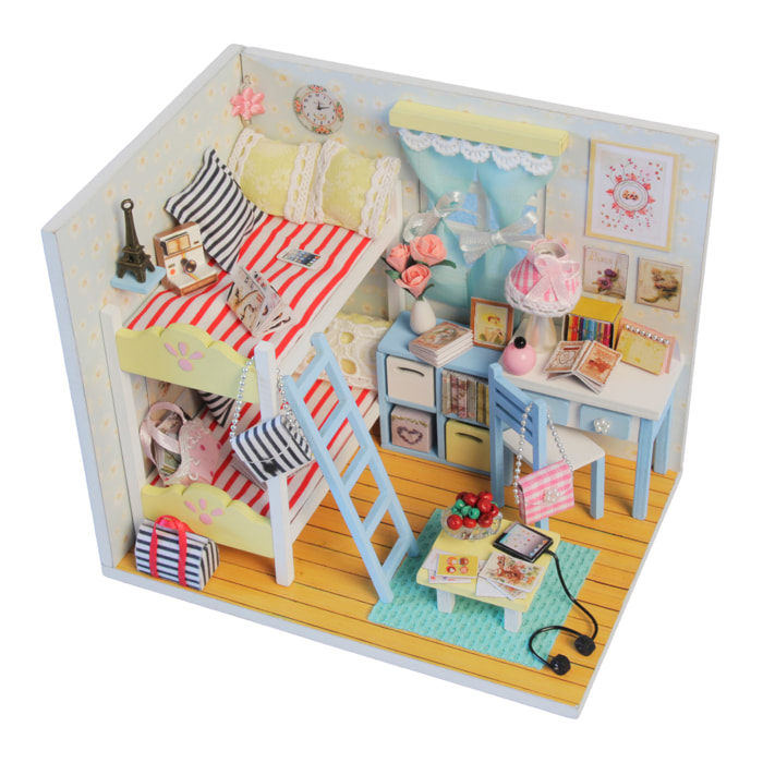 Dormitorio Recuerdos de juventud. Maqueta 3D realista con gran detalle y luces led.