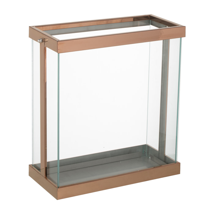 J-Line lanterne Rectangle Enma - fer/verre - cuivre - small