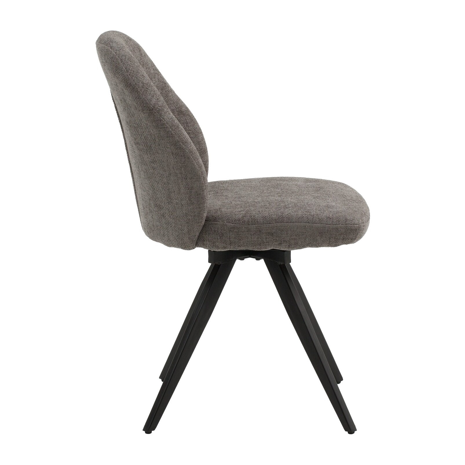 Set di 2 sedie girevoli ZENNENDAL in tessuto grigio e gambe in metallo nero