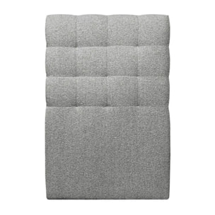 Lit avec tête de lit capitonnée bouclette et sommier tapissier Ep20