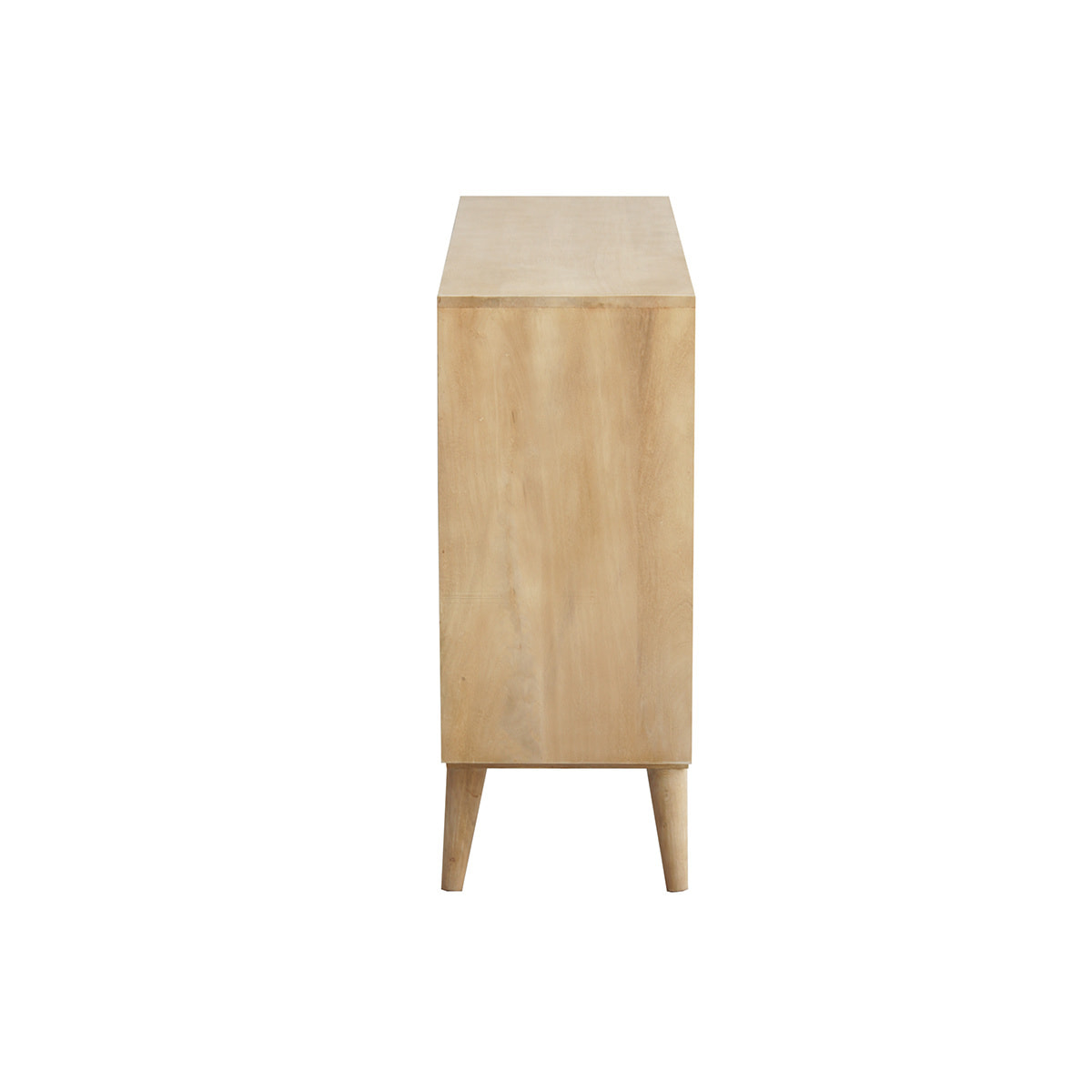 Buffet ouvert meuble de rangement bouteilles ou vinyles en bois manguier massif L120 cm ISIDRO