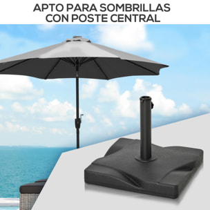 Base Para Parasol Poste Para Φ30mm Φ35mm Φ38mm Negro