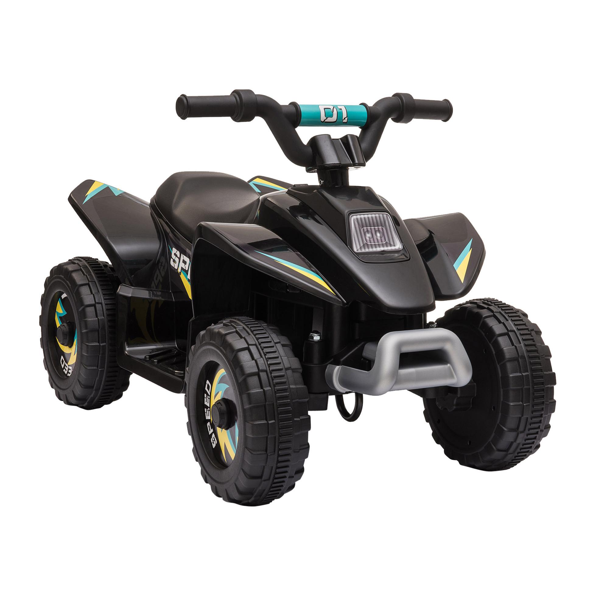 Quad Eléctrico para Niños de 18-36 Meses Vehículo Eléctrico Cuatrimoto a Batería 6V con Avance y Retroceso Carga Máx. 20 kg 72x40x45,5 cm Negro