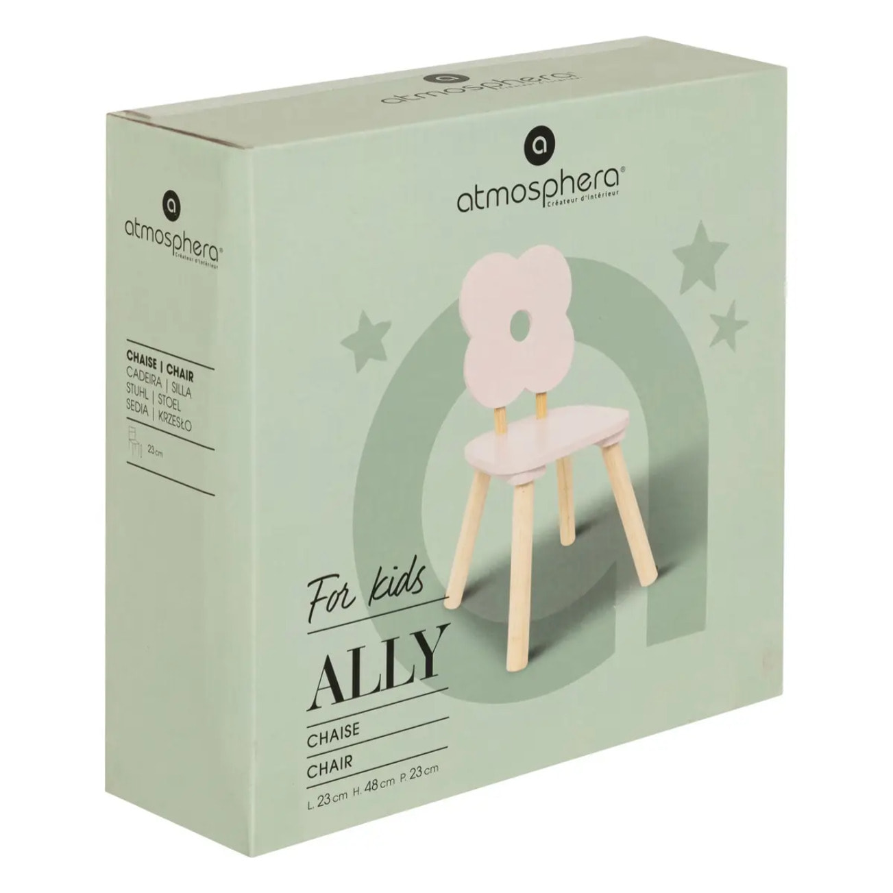 Chaise enfant fleur "Ally" rose