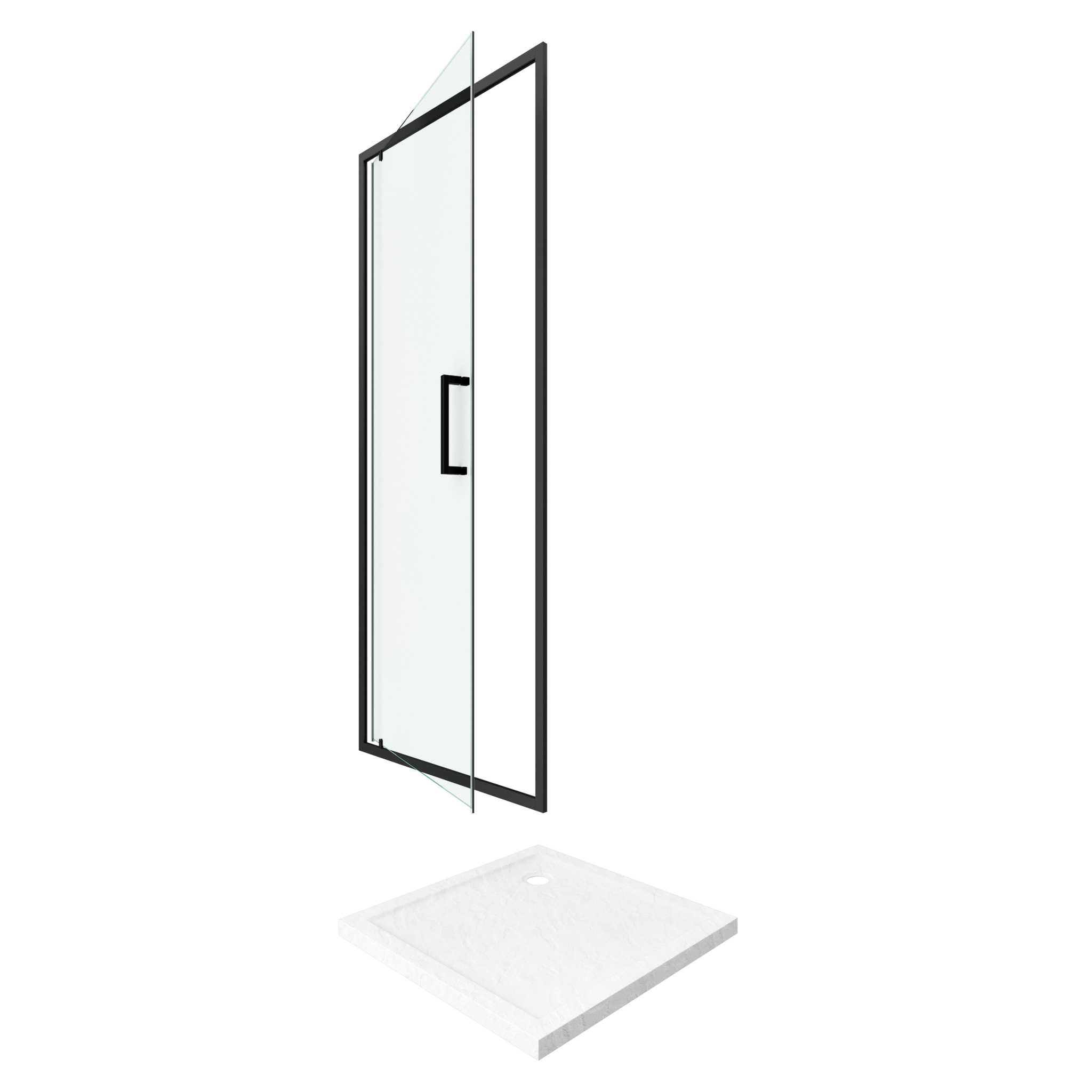 PACK PAROI PORTE DE DOUCHE PIVOTANTE+ RECEVEUR A POSER - 80x80 -CRUSH MOON PIVOTANTE 80x80