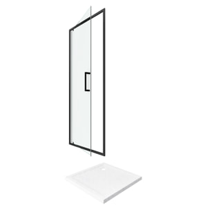 PACK PAROI PORTE DE DOUCHE PIVOTANTE+ RECEVEUR A POSER - 80x80 -CRUSH MOON PIVOTANTE 80x80