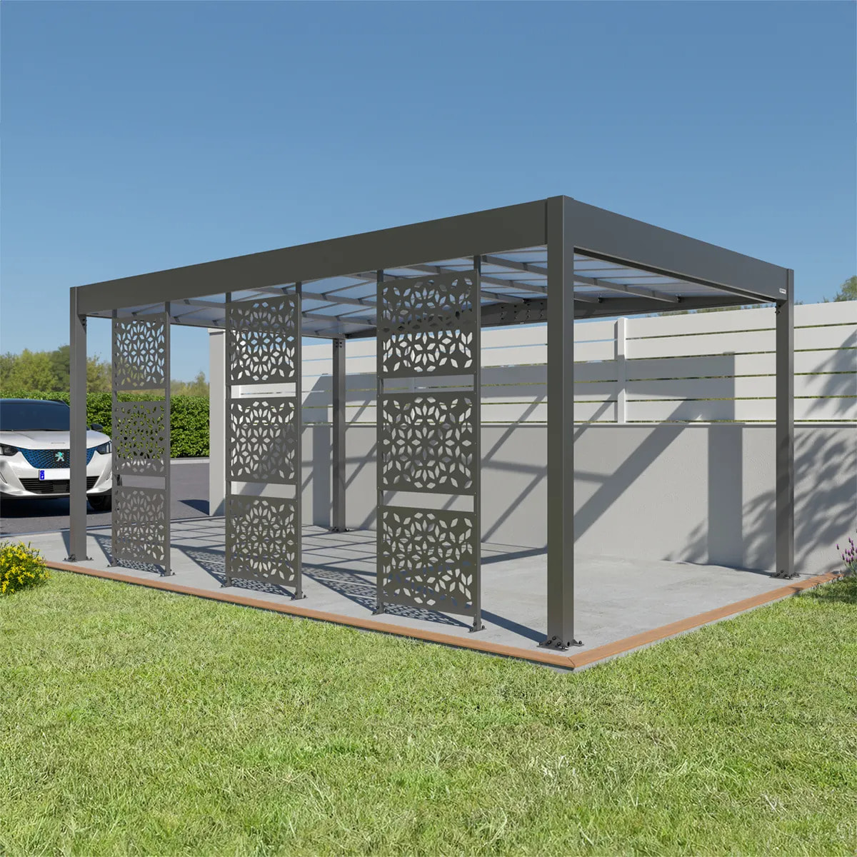 Lot de 3 claustras pour carport Libeccio