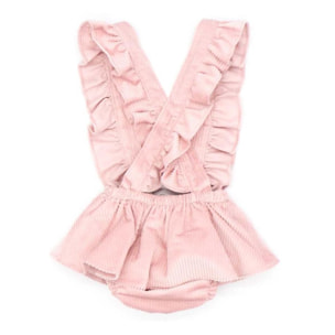 Falda pelele de pana rosa