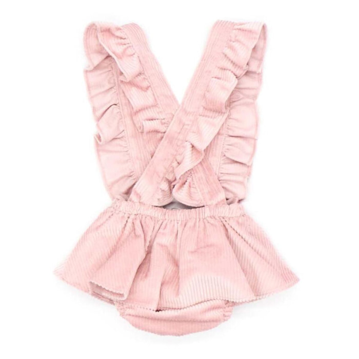 Falda pelele de pana rosa