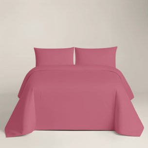 Naturals - Funda Nórdica Lisa - Cierre con botones - 100% Algodón - Incluye 1/2 Fundas de Almohada - Fucsia