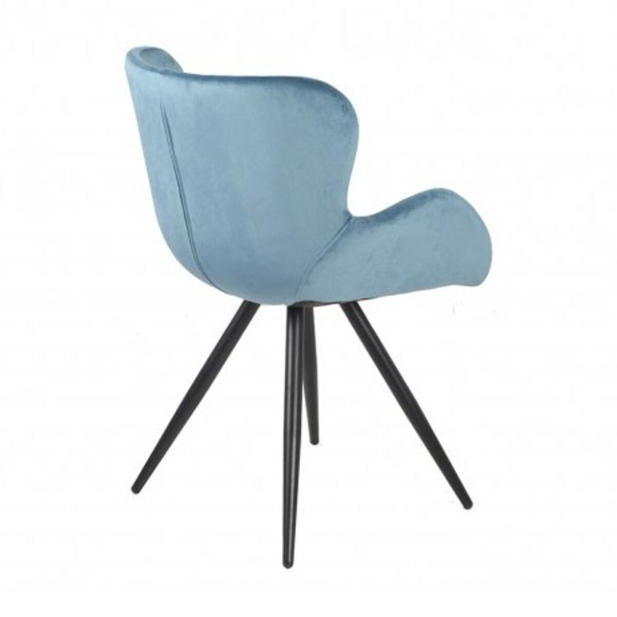 Chaise en velours avec piètement en métal noir - LILOU