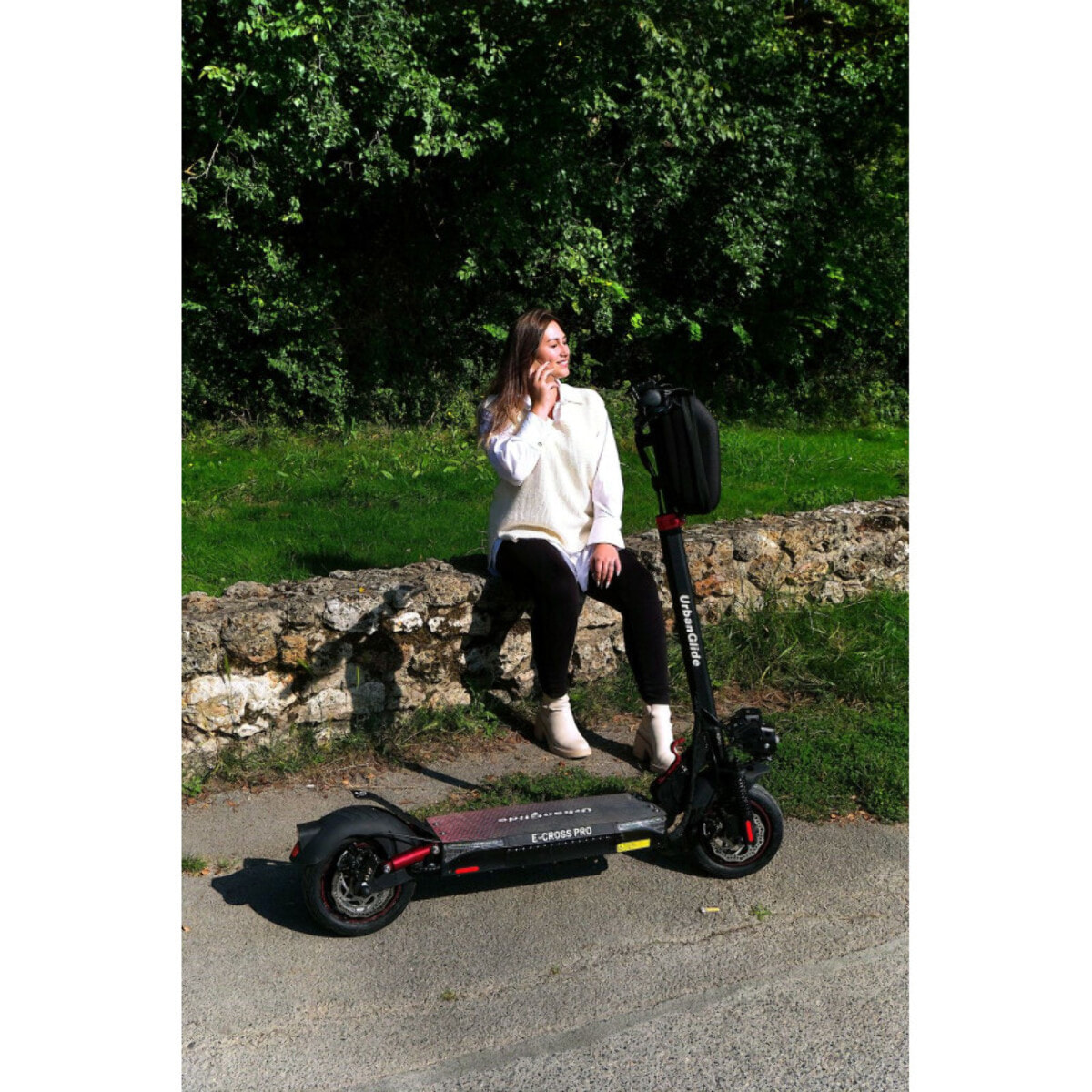 URBANGLIDE eCross Pro  – Trottinette Électrique – 50 km d'Autonomie – Tout-Terrain 10" – Suspensions Avant/Arriè