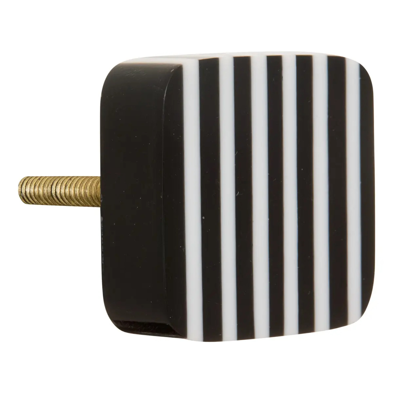 Lot de 2 boutons de meuble en laiton Mia noir et blanc