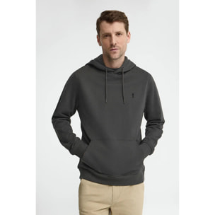 Sudadera gris oscuro con capucha y bordado Rigby Go