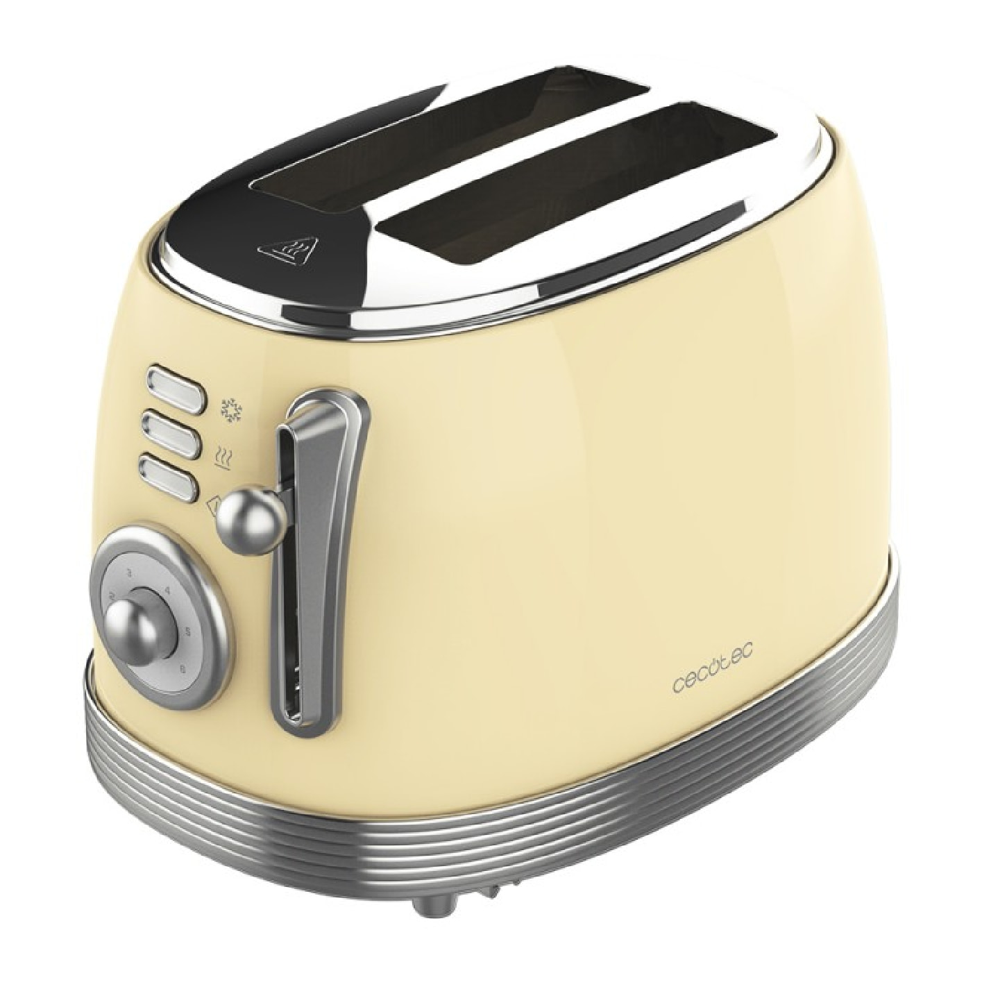 Cecotec Tostadora Toast&Taste 800 Vintage Light Yellow. 850 W Doble Ranura Corta