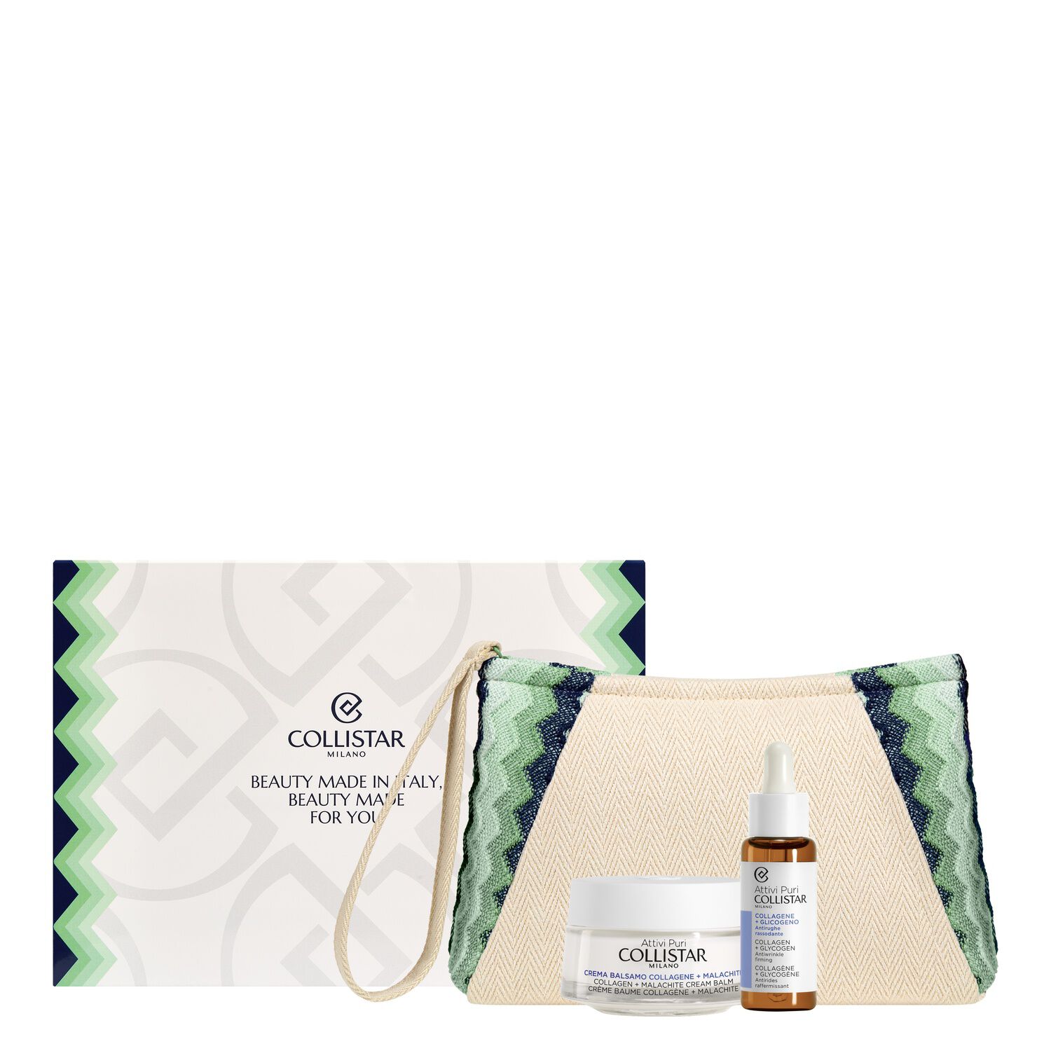 Attivi Puri - Coffret Crème Baume Collagène+Malachite 50ml + Soin concentré Collagène+Glycogène 30ml
