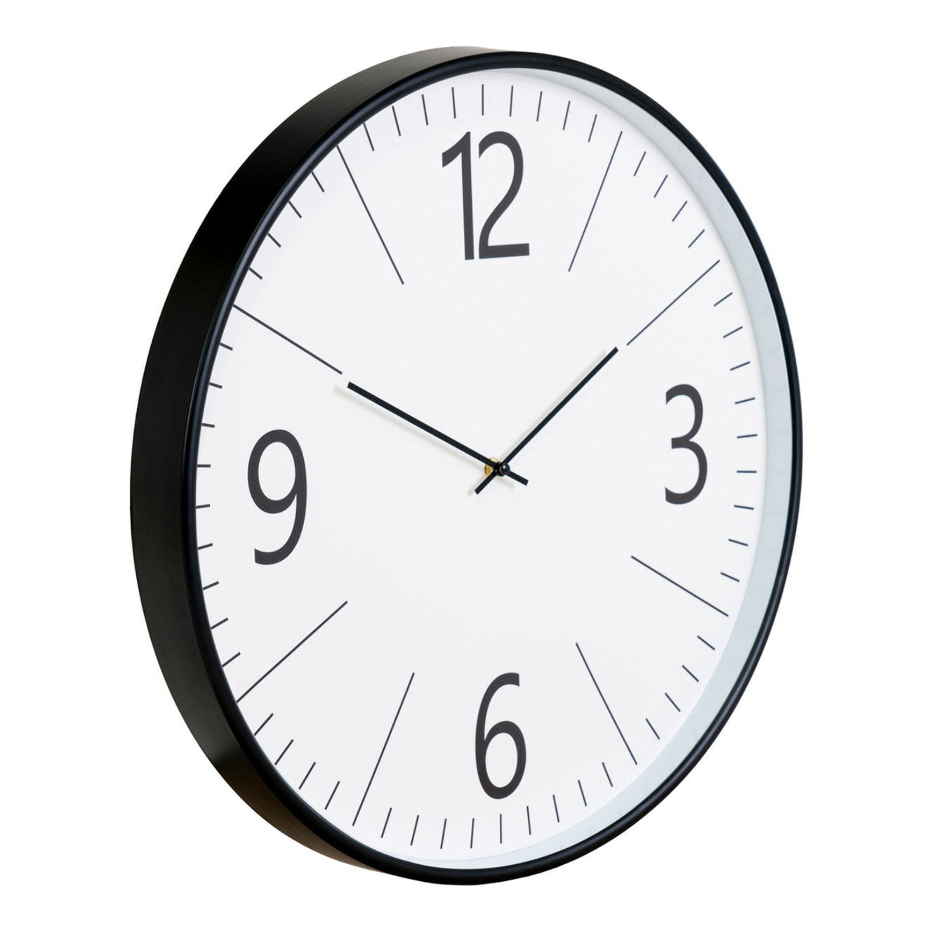 Orologio da parete Biel rotondo in vetro e plastica bianco e nero ø51 cm