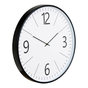 Orologio da parete Biel rotondo in vetro e plastica bianco e nero ø51 cm
