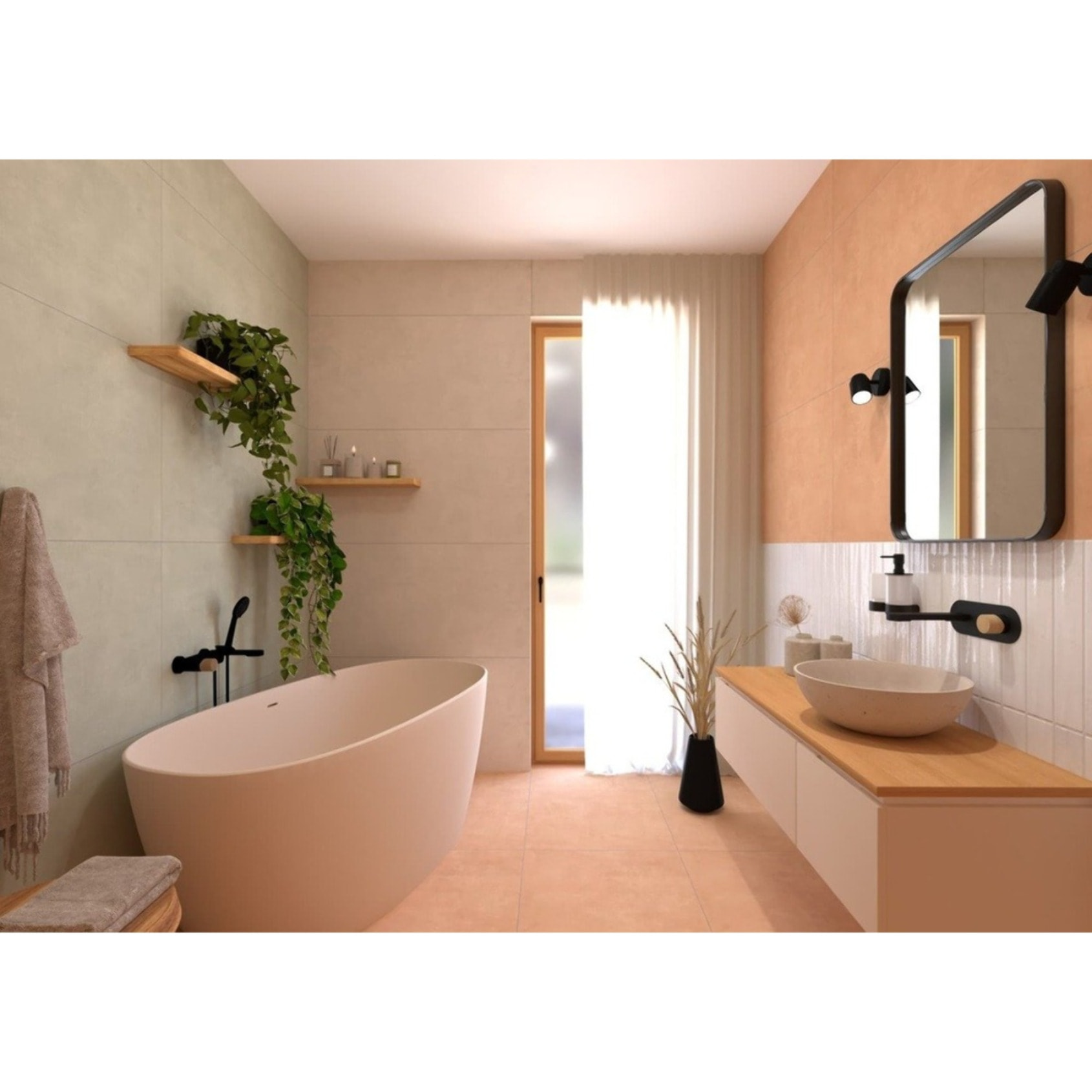 SAT Cemento lavabo 42x42 cm sable mat sans trou pour mélangeur, sans trop-plein CEM4242P