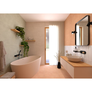 SAT Cemento lavabo 42x42 cm sable mat sans trou pour mélangeur, sans trop-plein CEM4242P