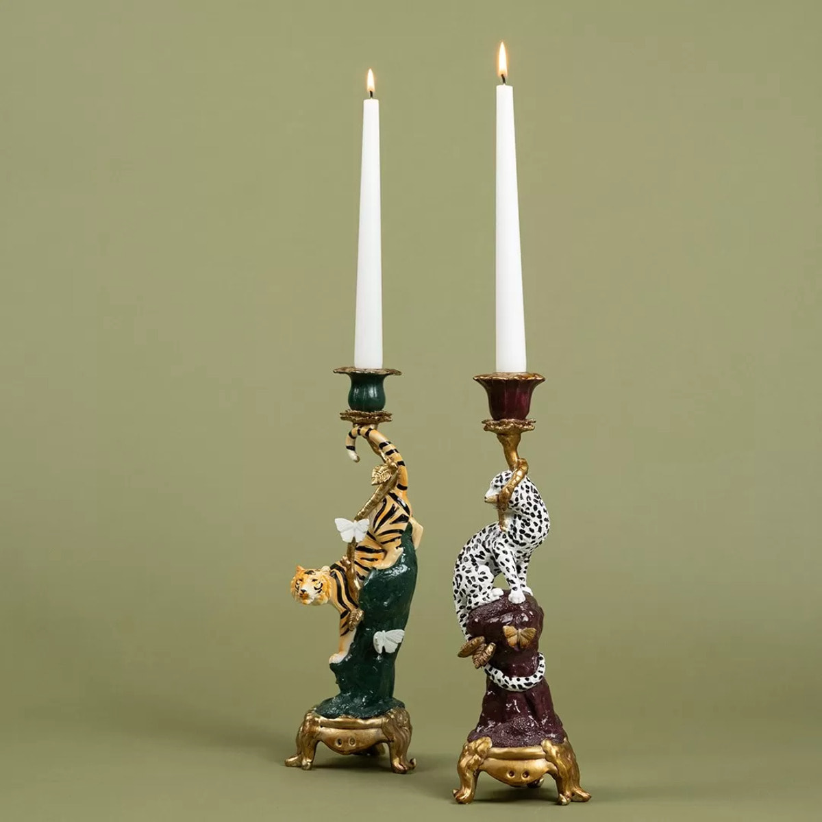 Bougeoir léopard 33cm Kare Design