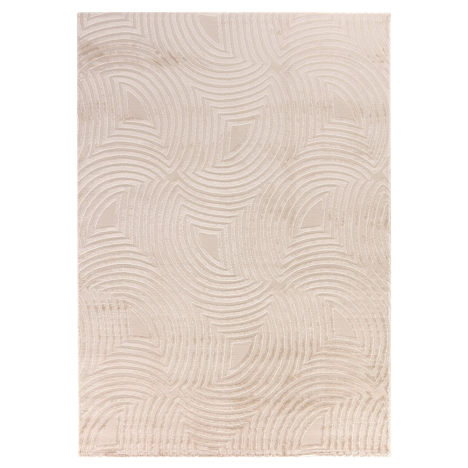 OIA - Tapis moderne à motif géométrique nuance ton sur ton Beige