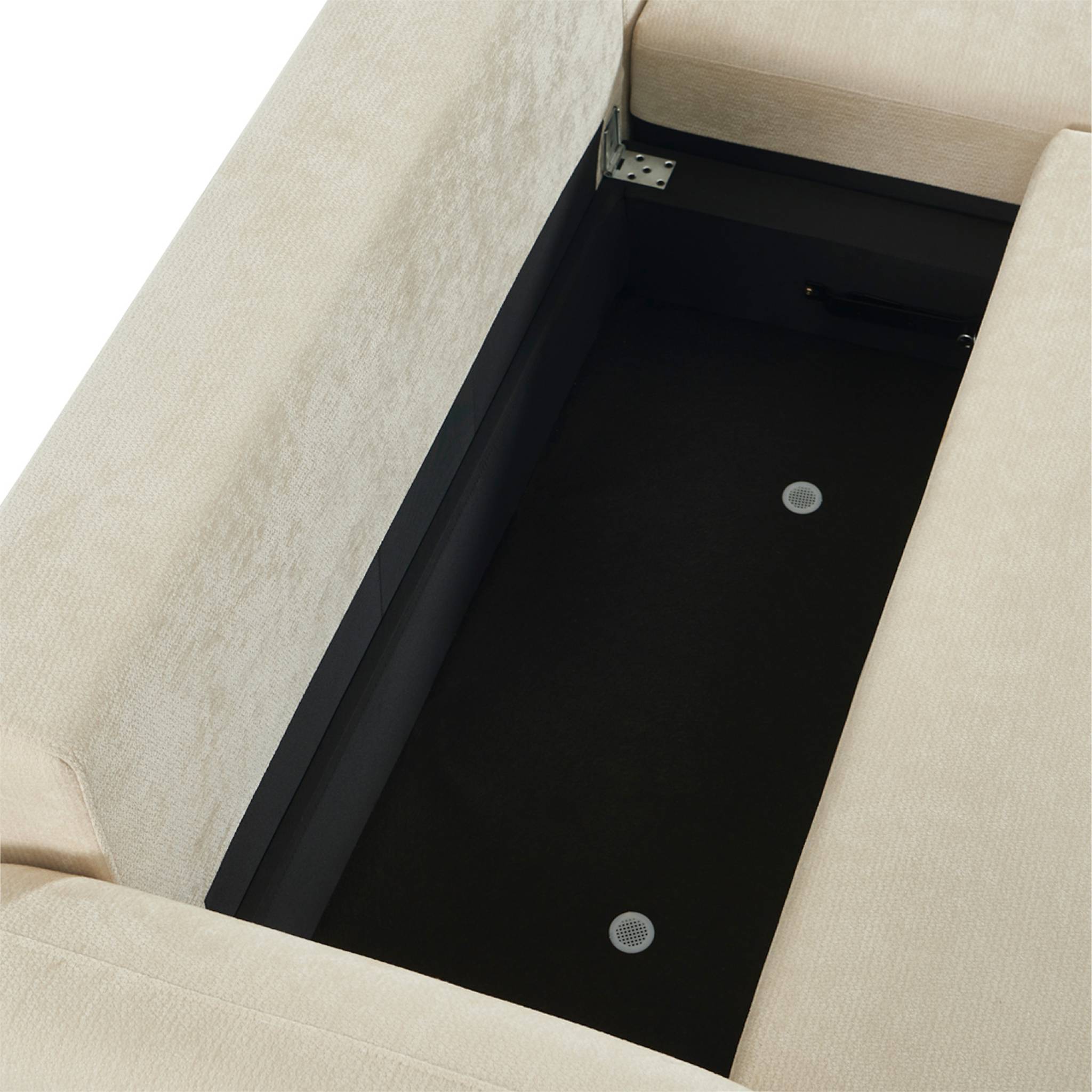 Canapé d'angle réversible convertible 3 places tissu avec coffre NOUMA