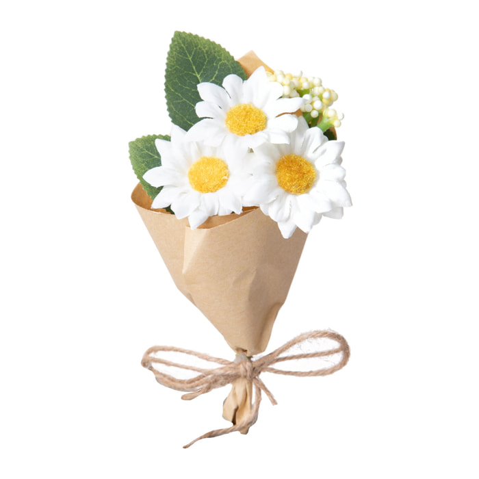 Mini Bouquet Margherite 11 Cm - Pezzi 12 - 5X11X5cm - Colore: Bianco - Bianchi Dino - Fiori Artificiali