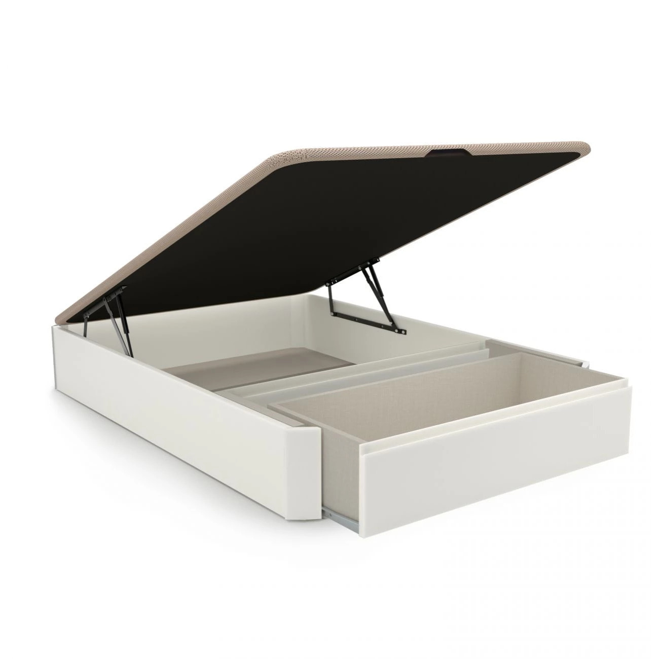 Canapé con cajón frontal en blanco 135x190 cm Luxury Max 3D Blanco