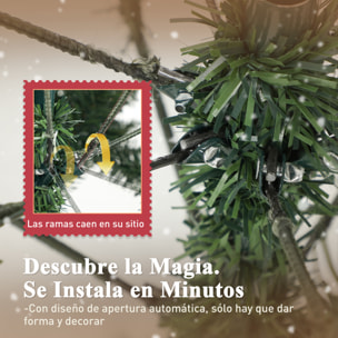 Árbol de Navidad Artificial 150 cm, Árbol de Navidad con 581 Ramas Densas con Nieve, 44 Piñas y Soporte Metálico Plegable, Fácil Montaje, para Salón, Interior, Verde