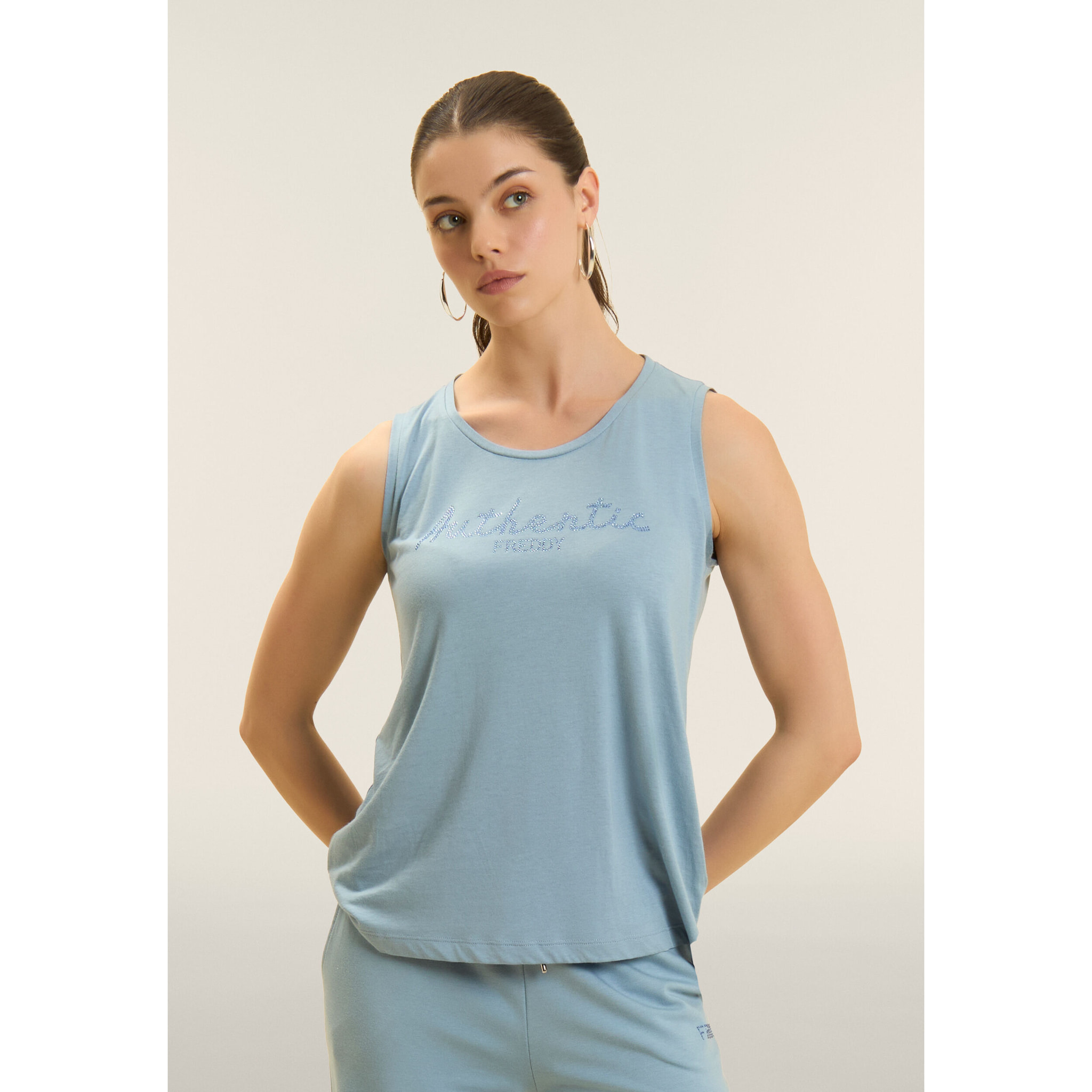 Canotta "Authentic" con logo FREDDY in strass