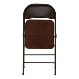 Chaise pliante avec assise renforcée velours Flexy+ marron