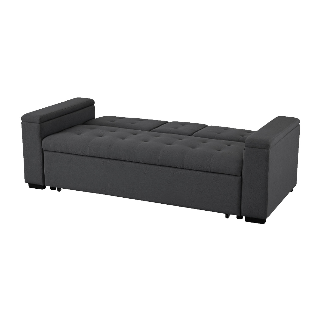 TILIA Canapé convertible 3 places en tissu gris foncé