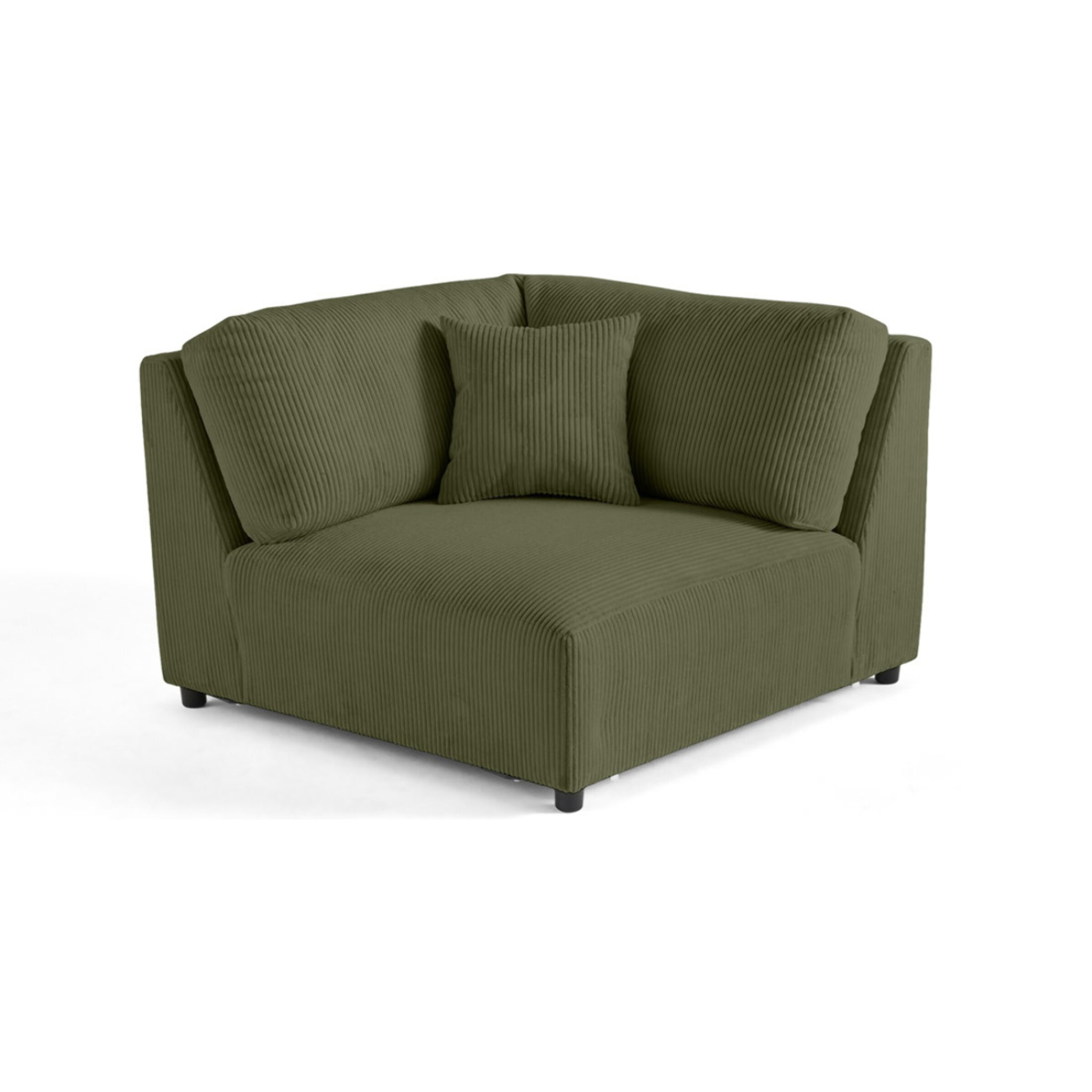 Garance - module d'assise d'angle réversible - en velours côtelé - Vert