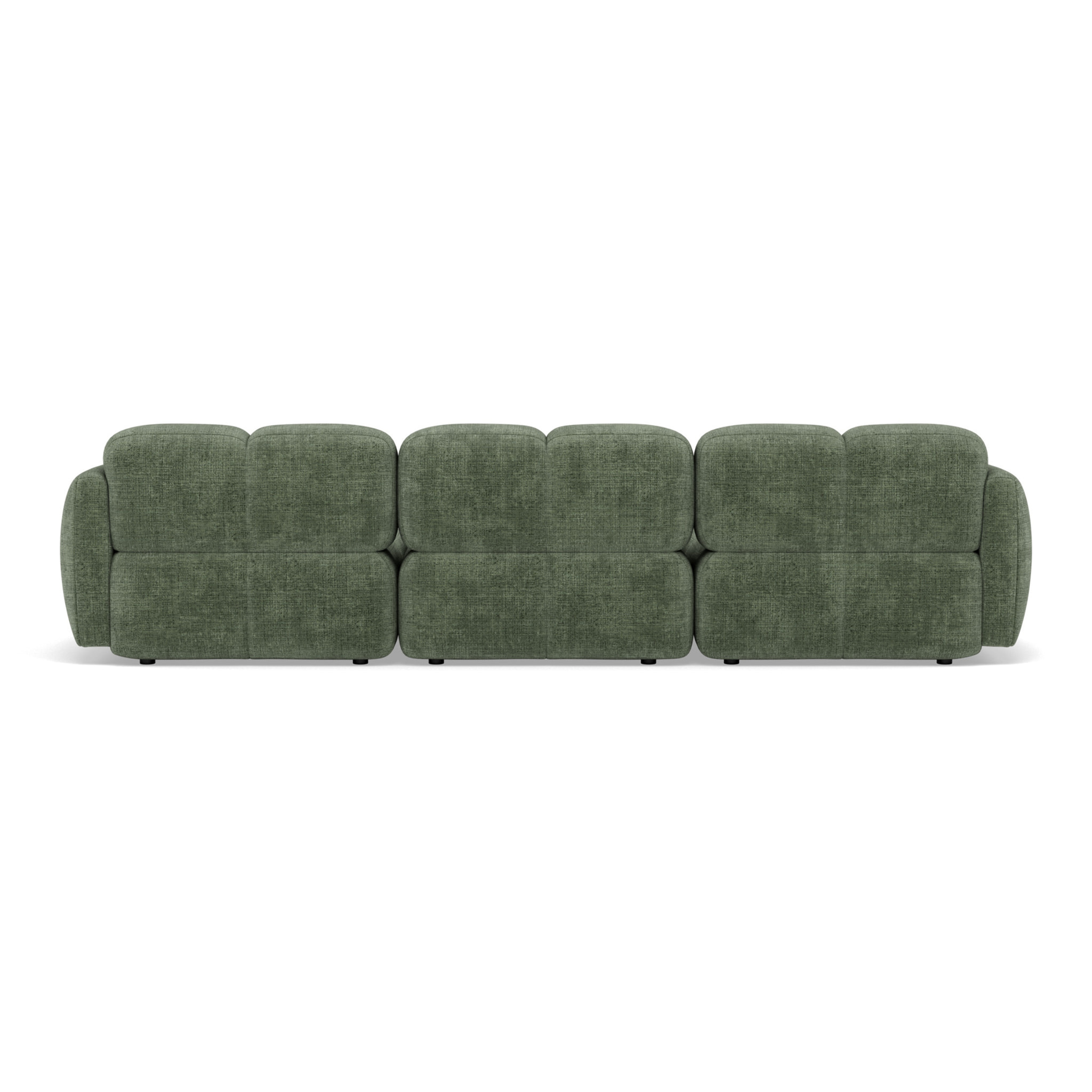 Grace - canapé modulable 3 places en velours texturé - Vert sauge