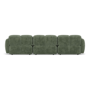 Grace - canapé modulable 3 places en velours texturé - Vert sauge