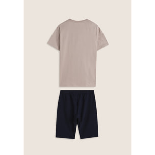 Completo sportivo in cotone con t-shirt e bermuda
