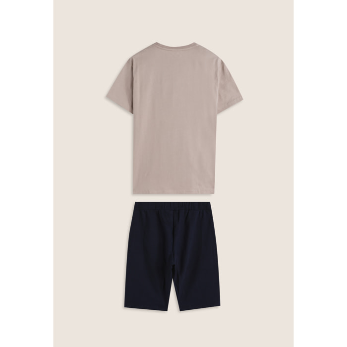 Completo sportivo in cotone con t-shirt e bermuda